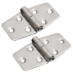 Dobradiça p/ Tampas e Portas em Aço Inox Estampado - Parafuso Externo 3 x 3