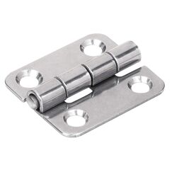 Dobradiça p/ Tampas e Portas Quadrada em Aço Inox Estampado - 38x34mm - 2 x 2