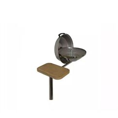 Suporte INOX em L Base Fixa p/ Deck c/ Tábua em Madeira p/ Churrasqueira de Embarcações