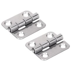 Dobradiça p/ Tampas e Portas Quadrada em Aço Inox Estampado - 38x34mm - 2 x 2 - 2 un.