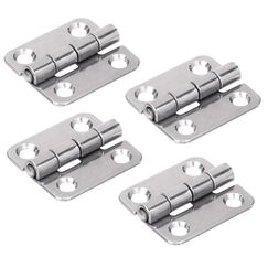 Dobradiça p/ Tampas e Portas Quadrada em Aço Inox Estampado - 38x34mm - 2 x 2 - 4 un.