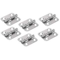 Dobradiça p/ Tampas e Portas Quadrada em Aço Inox Estampado - 38x34mm - 2 x 2 - 6 un.