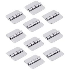 Dobradiça p/ Tampas e Portas Quadrada em Aço Inox Estampado - 38x34mm - 2 x 2 c/ Capa - 10 un.