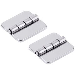 Dobradiça p/ Tampas e Portas Quadrada em Aço Inox Estampado - 38x34mm - 2 x 2 c/ Capa - 2 un.