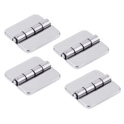 Dobradiça p/ Tampas e Portas Quadrada em Aço Inox Estampado - 38x34mm - 2 x 2 c/ Capa - 4 un.