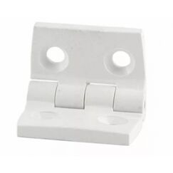 Dobradiça p/ Tampas e Portas Simétrica em ABS Branca - 4 Furos - 45x35mm