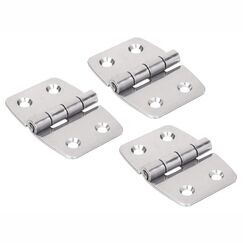 Dobradiça p/ Tampas e Portas Simétrica em Aço Inox Estampado - 43x60mm - 2 x 2 - 3 un.