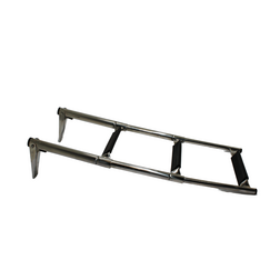 Escada em Aço Inox Retrátil p/ Embarcações - 3 Degraus c/ Antiderrapante