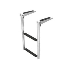 Escada em Aço Inox Retrátil p/ Embarcações Seachoice - 2 Degraus c/ Antiderrapante