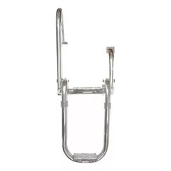 Escada Fixa Alta em Alumínio Dobrável p/ Embarcações - 2 Degraus COM PÉ REBAIXADO