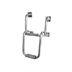 Escada Fixa Baixa em Alumínio Dobrável p/ Embarcações - 2 Degraus