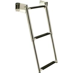 Escada Telescópica Retrátil de Popa em Aço INOX Seachoice - 3 Degraus c/ Antiderrapante