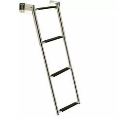 Escada Telescópica Retrátil de Popa em Aço INOX Seachoice - 4 Degraus c/ Antiderrapante