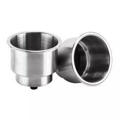 Porta Copos p/ Embarcações de Embutir em INOX - LED VERDE - Grande/Pequeno - C/ Antiderrapante