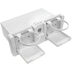 Porta Luvas p/ Embarcações c/ Porta Copos e Chave em PVC - Branco - 30 x 10 x 18,9 cm