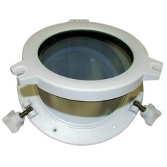 Vigia Gaiuta Circular em ABS Branco 26cm c/ Vidro Temperado