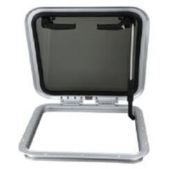 Vigia Gaiuta Retangular em ABS Branco 16x16 pol c/ Vidro Temperado