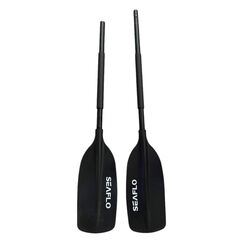 Remo de Alumínio Desmontável p/ Caiaque c/ 2 Pás em ABS Preto - 2,08m - Seaflo