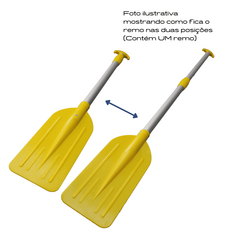 Remo de Alumínio Telescópico c/ 1 Pá em ABS Amarelo 1,06m - Seaflo