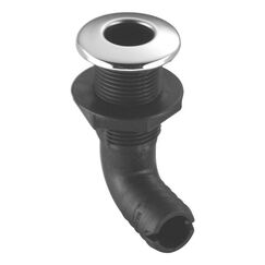 Saída de Costado / Saída D´Água - Plástica 90° - Tam: 1-1/8 pol. - Preta c/ Capa em Inox