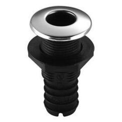 Saída de Costado / Saída D´Água - Plástica - Tam: 1 pol. - Preta c/ Capa em Inox