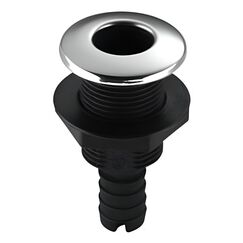 Saída de Costado / Saída D´Água - Plástica - Tam: 5/8 pol. - Preta c/ Capa em Inox