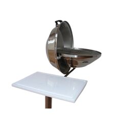 Suporte INOX em L Base Fixa p/ Deck c/ Tábua em Nylon p/ Churrasqueira de Embarcações