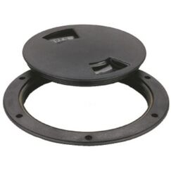 Tampa de Inspeção em ABS - Furo 4 polegadas Cor: Preta Texturizada