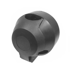 Tomada Elétrica p/ Engate em Nylon Preta - Redonda 6 Pólos Fêmea 12/24V (Carro)