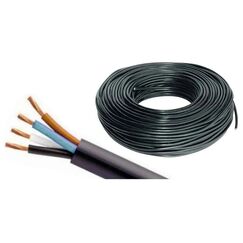 Rolo Cabo PP Cobre Flexível 4 Vias Capa Dupla - Preto - 4 x 1,00mm - 50m