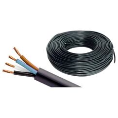 Rolo Cabo PP Cobre Flexível 4 Vias Capa Dupla - Preto - 4 x 1,00mm - 8m