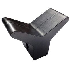 Stopper P/ Carreta Náutica - Bloco de Apoio Y em Borracha + Rolete 80 x 190 mm