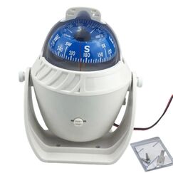 Bússola c/ Base Náutica - C/ Iluminação - Tam: Grande - Cor: Branca