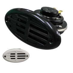 Buzina Caracol em INOX Elétrica de Embutir c/ Tampa Plástica Branca/Preta - Attwood