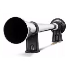 Buzina Corneta Plástica Simples c/ Compressor a Ar - Cromada - 12V