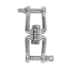 Manilha Dupla c/ 2 Parafusos em Aço Inox C/ Destorcedor - 8mm