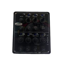 Painel Elétrico Marinizado c/ 8 Botões c/ Fusível e LED Individual - Preto - Vertical - em Acrílico