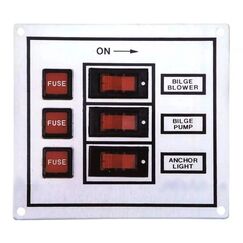 Painel Elétrico Marinizado p/ 3 Botões Iluminados c/ Fusível Individual - em Alumínio