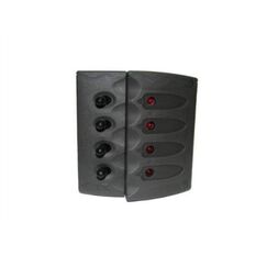 Painel Elétrico Marinizado p/ 4 Botões Emborrachados c/ Fusível Blindado - em ABS Cinza