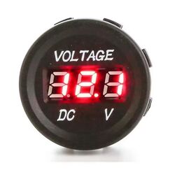 Voltímetro Digital Até 30 Volts Redondo - Modelo Tomada de Embutir 12v