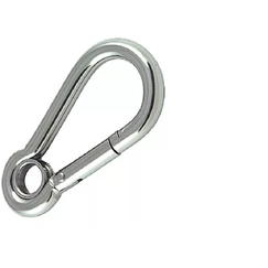 Mosquetão Engate Rápido c/ Olhal Em Inox - 6 x 60 mm