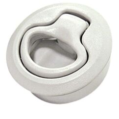 Puxador/Fechadura de Bater p/ Portas até 1/2 pol - Plástico Branco