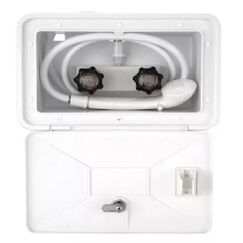 Chuveiro De Popa Com Misturador P/ Embarcações Com Caixa Retangular e Chave