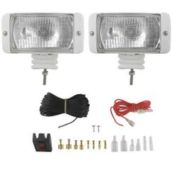 Farol Blindado p/ Targa c/ Corpo em Plástico Branco 12V - PAR - 2 x 55W