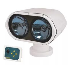 Farol de Busca Direcional Duplo p/ Embarcações Com Controle Remoto 12V - Lâmpada 2 x 55W