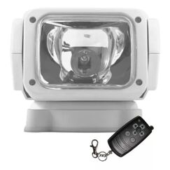 Farol de Busca Direcional p/ Embarcações Com Controle Remoto Painel Sem Fio 12V - 55W - Branco