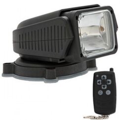 Farol de Busca Direcional p/ Embarcações Com Controle Remoto Portátil Sem Fio 12V - 55W - Preto