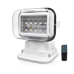 Farol de Busca Direcional p/ Embarcações Com Controle Remoto Sem Fio - 12V - LED 50W - Branco
