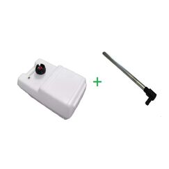 Kit Tanque de Combustível p/ Embarcações c/ Pescador - Vertical Branco - 12 litros