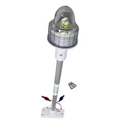 Luz de Alcançado Circular em LED c/ Mastro Fixo - A: 40 cm - 9 LEDS - base BRANCA